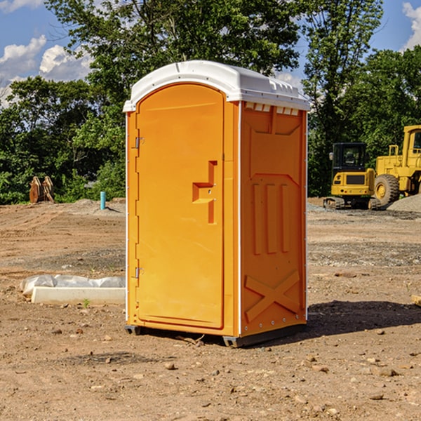 how often are the portable restrooms cleaned and serviced during a rental period in Thorndike